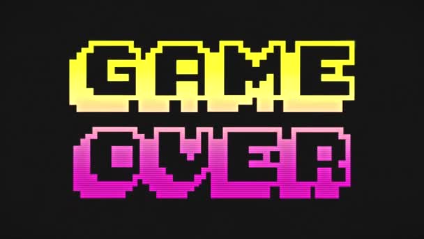GAME OVER Screen 8-Bit Retro Video Game Style Text, Old Arcade Games Animation - 4K Resolution Ultra HD  - Footage, Video