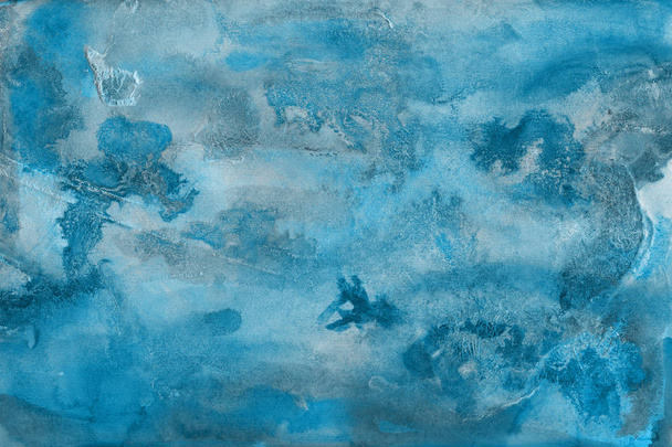  カラフルな青いテクスチャ、紙の背景。塗料の漏れとオンブレ効果 - 写真・画像