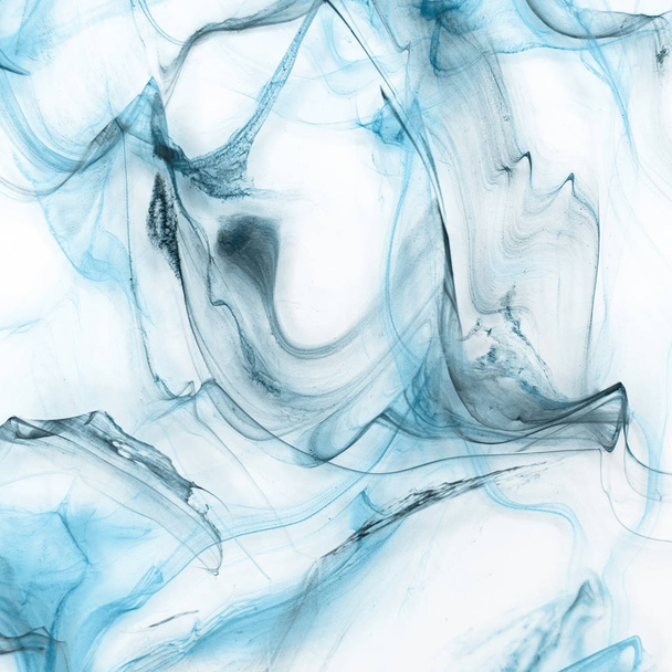 Colorful blue ink  on white paper background. Texture - Foto, Imagen