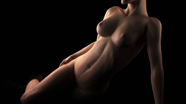 sexy nude woman made in 3D - Zdjęcie, obraz