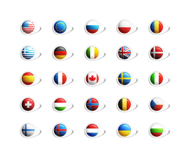 3D National flags icons - Photo, Image