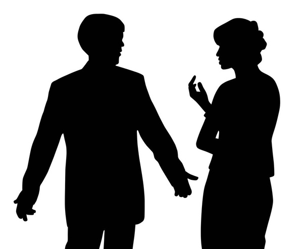 Мужчина и женщина спорят - Вектор,изображение