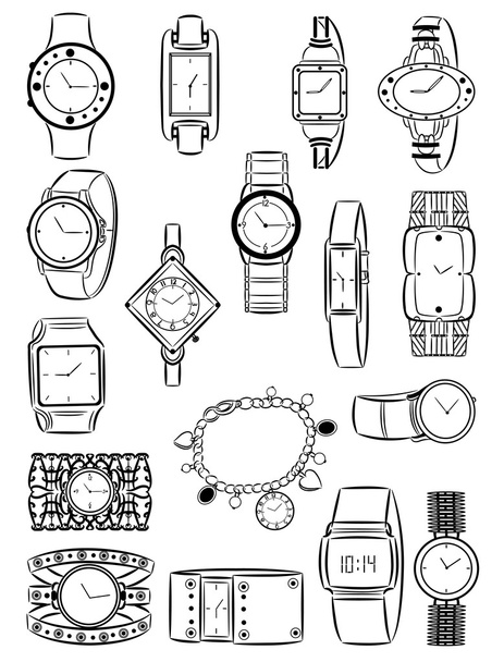 Women's watches - Vector, Image