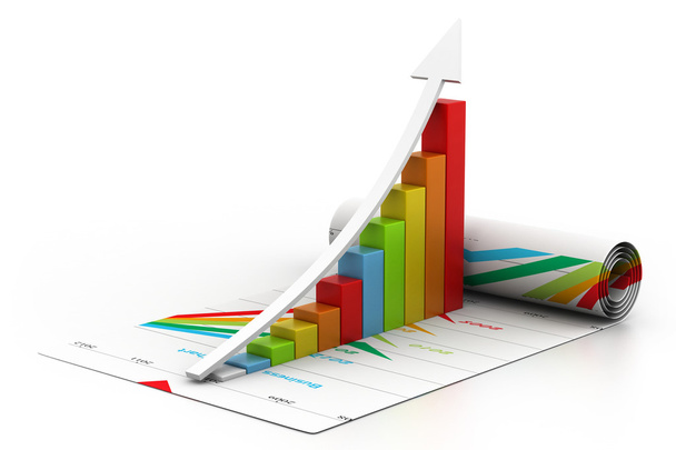 gráfico de crescimento de negócios 3d
 - Foto, Imagem