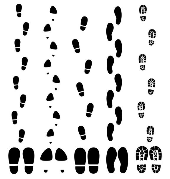Collection of vector footprint silhouettes - Vector, Image