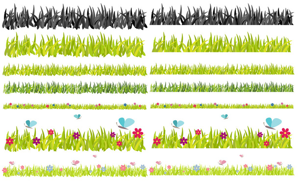 Varios vectores de hierba
 - Vector, imagen