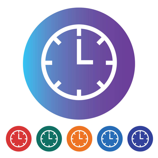 Horloge style plat, coloré, icône vectorielle
 - Vecteur, image