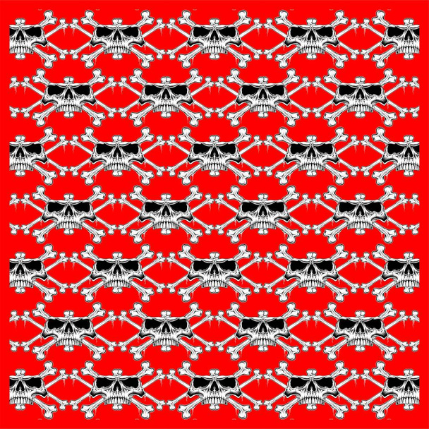Caveiras padrão sem costura vermelho - Vector
 - Vetor, Imagem