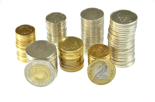 Stacks of polish coins - Φωτογραφία, εικόνα