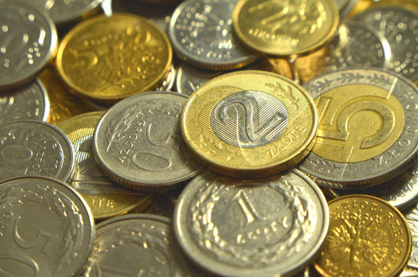 stapels van Pools munten - Foto, afbeelding