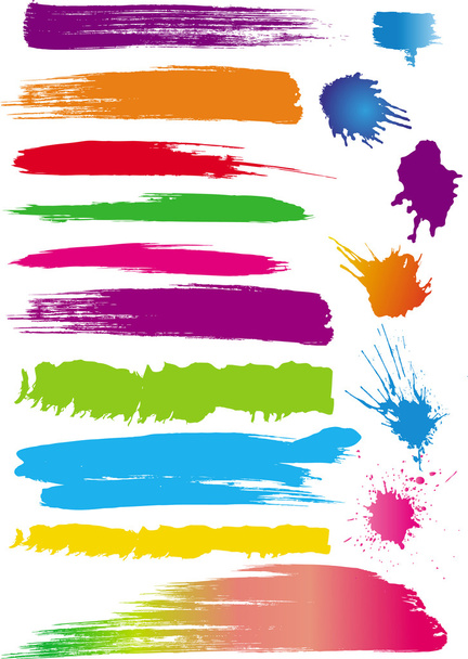 Set of colour line brushes - Vector, Image