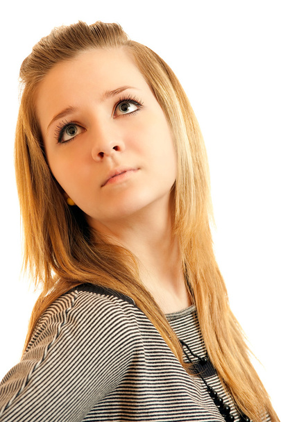 Portrait of girl in striped blouse - Valokuva, kuva