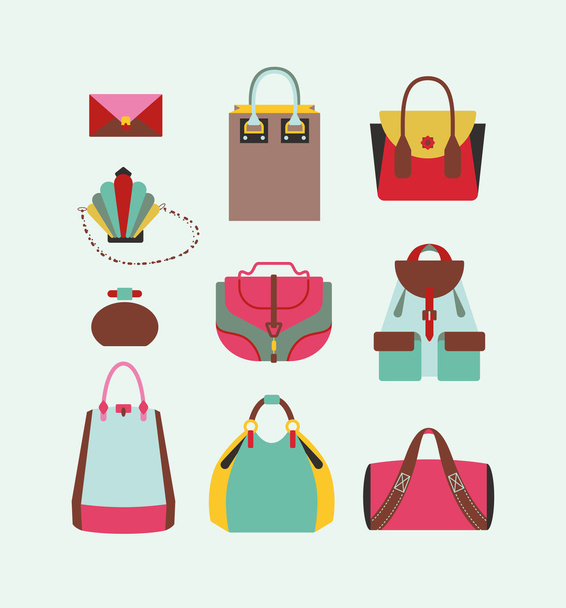 collection of woman bags - Vector, Image
