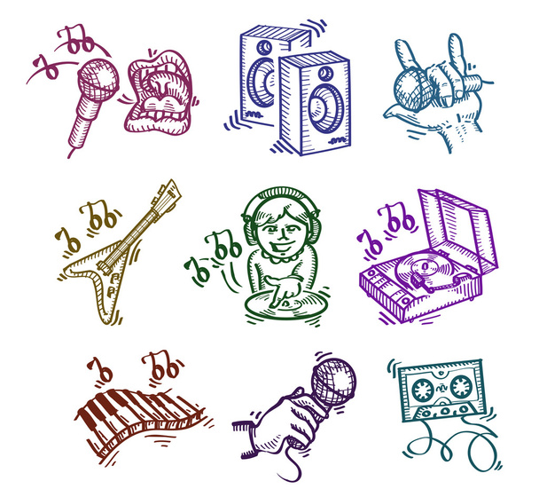 Conjunto de iconos. Ilustración del autor en vector
 - Vector, Imagen