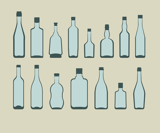 Conjunto de garrafas de álcool
 - Vetor, Imagem