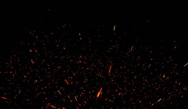 Colorful particles effect dust debris isolated on black background, motion powder spray burst texture. - Valokuva, kuva