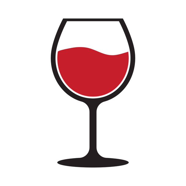 Red wine glass icon - Vector, afbeelding