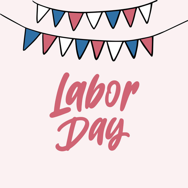 Labor Day design del partito con calligrafia moderna nei colori nazionali degli Stati Uniti
. - Vettoriali, immagini
