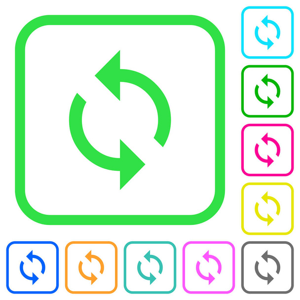 Programming loop vivid colored flat icons - Vector, Image