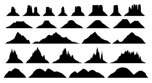 Силуэты различных типов гор
 - Вектор,изображение