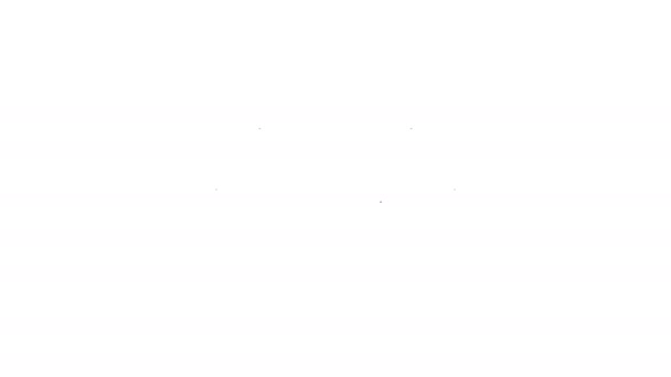Icono de línea de impresión de pata negra sobre fondo blanco. Huella de pata de perro o gato. Rastreo animal. Animación gráfica de vídeo 4K
 - Imágenes, Vídeo