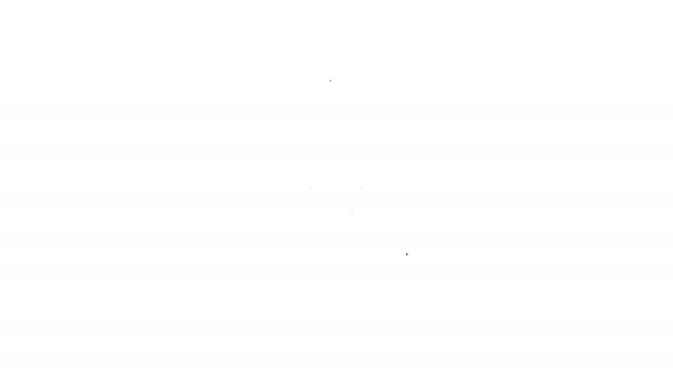 Ícone de linha de comida enlatada preta no fundo branco. Comida para animais. A comida de estimação pode. Impressão de pata de cão ou gato. Animação gráfica em movimento de vídeo 4K
 - Filmagem, Vídeo