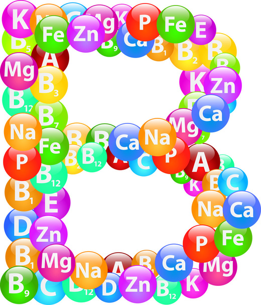 Vitamin Letter B - Vector, Image