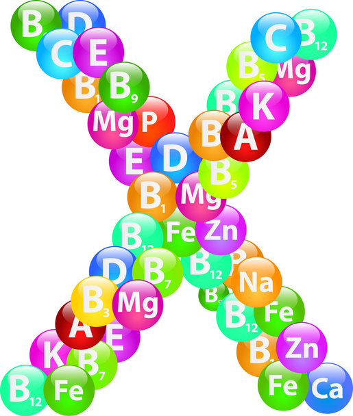 ビタミン手紙 x - ベクター画像