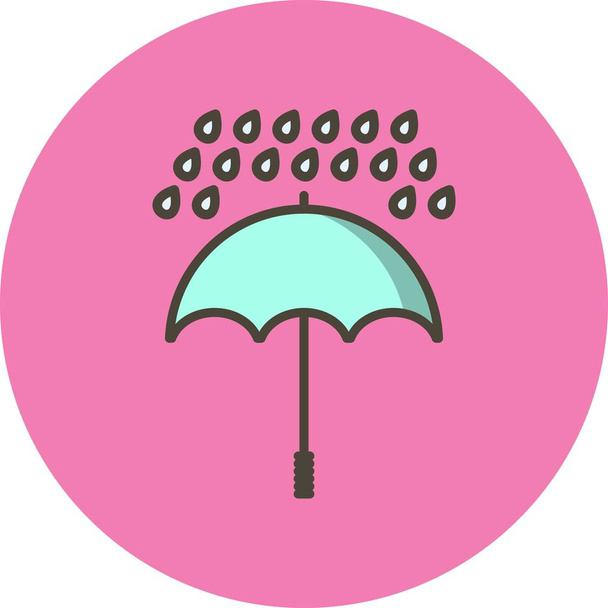 Illustratie paraplu en regen icoon - Foto, afbeelding