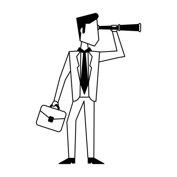 Executive biznesmen avatar czarno-białe - Wektor, obraz