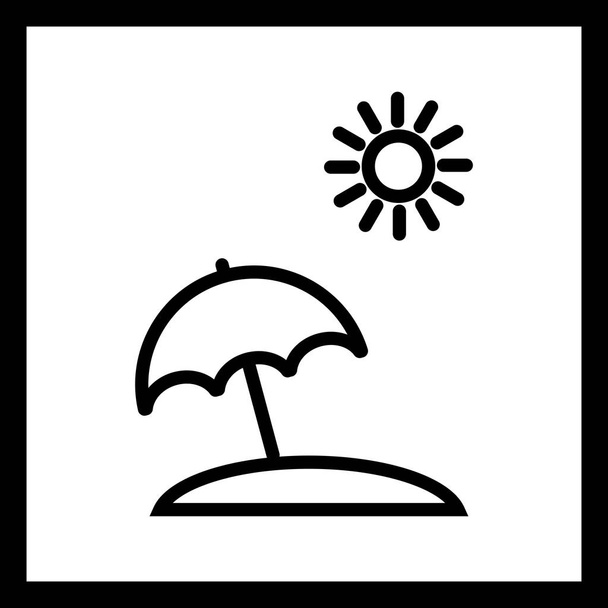 Illusztráció Strandesernyő Icon - Fotó, kép