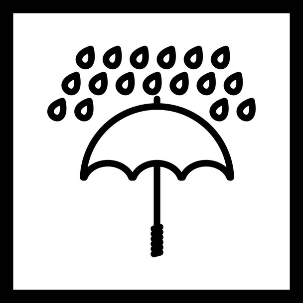 Illustrazione Icona con ombrello e pioggia
 - Foto, immagini