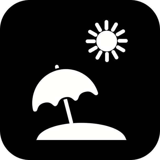 Ícone do guarda-chuva da praia da ilustração
 - Foto, Imagem