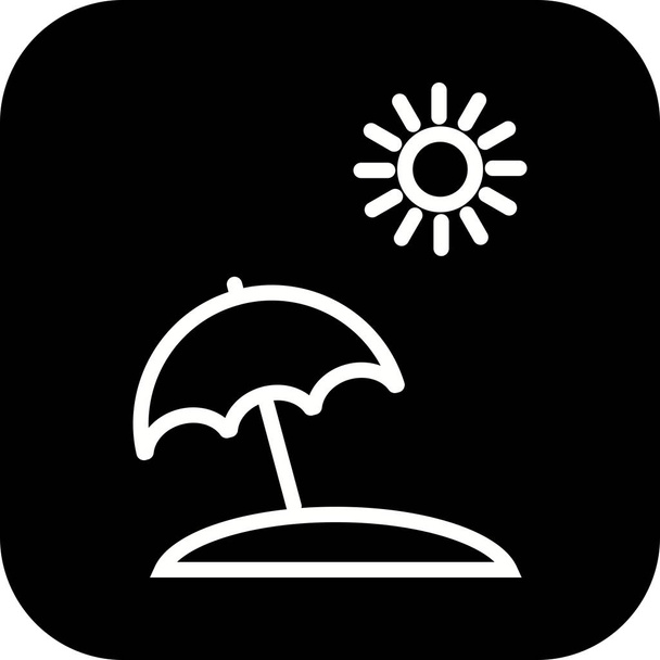 Ícone do guarda-chuva da praia da ilustração
 - Foto, Imagem