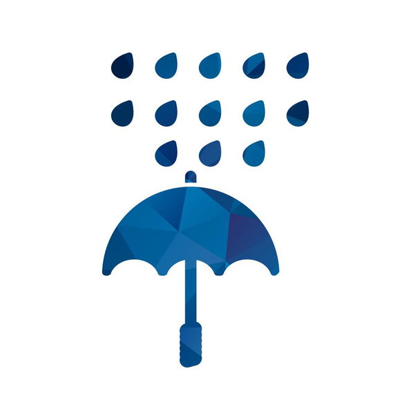 Illusztráció esernyő és eső ikon - Fotó, kép