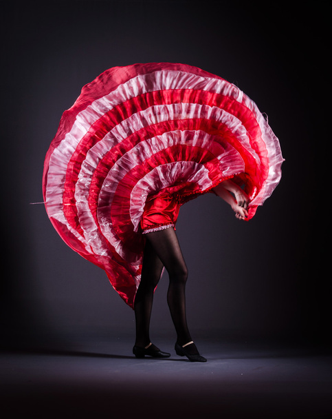 Girl in red dress dancing dance - Fotó, kép