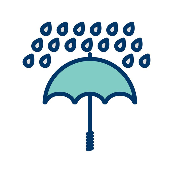 Иллюстрация Umbrella And Rain Icon
 - Фото, изображение