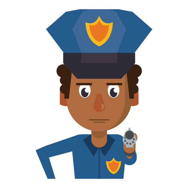 Politie profiel cartoon - Vector, afbeelding