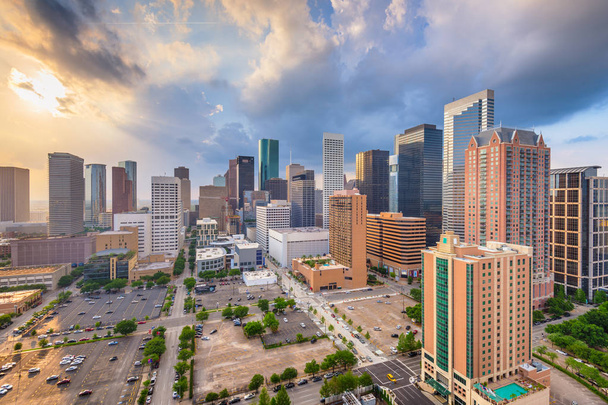 Houston, Texas, USA downtown city skyline at twilight. - Photo, Image