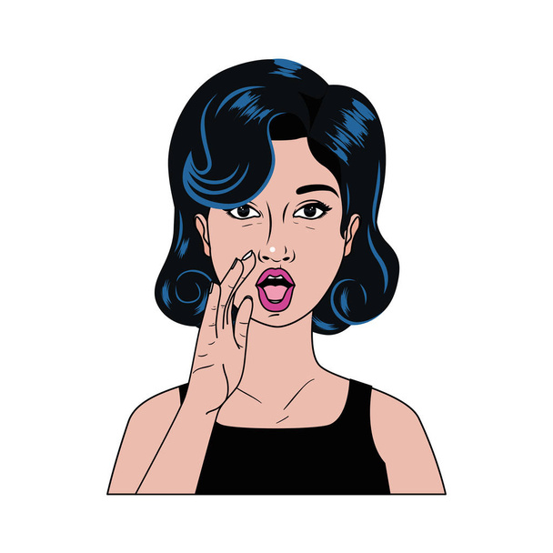 woman telling a secret avatar character - Vector, Image