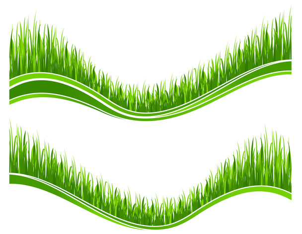 dvě vlny zelené trávy - Vektor, obrázek