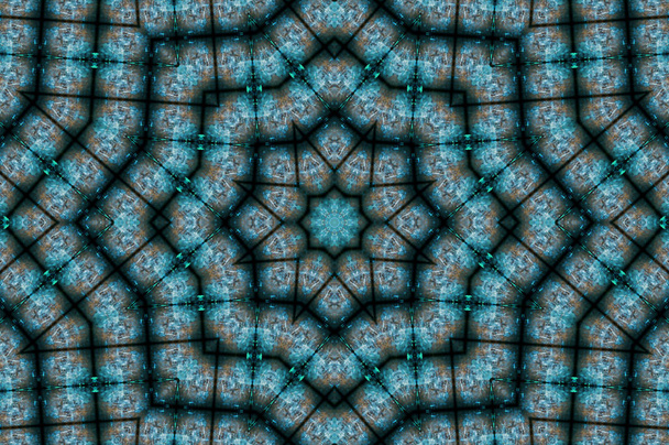 Abstraktní barevný malovaný kaleidoskopický grafický podklad. Futuristický psychedelický vzor hypnotického pozadí s texturou. Lidová národnostní květinové okrasné Mandali. Dekorativní geometrická mozaika - Fotografie, Obrázek