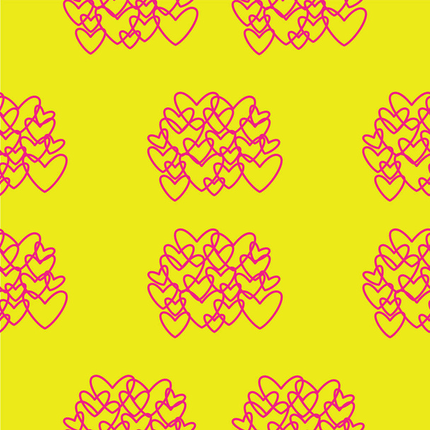 Valentines day background. Vector seamless pattern. Hearts mosai - Вектор, зображення