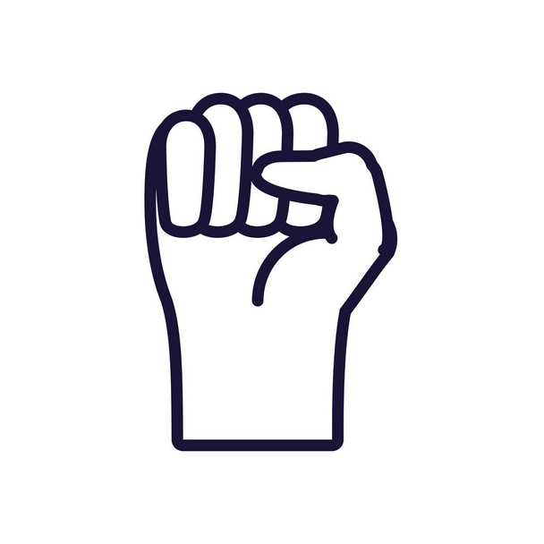 hand fist isolated icon - Vector, Image