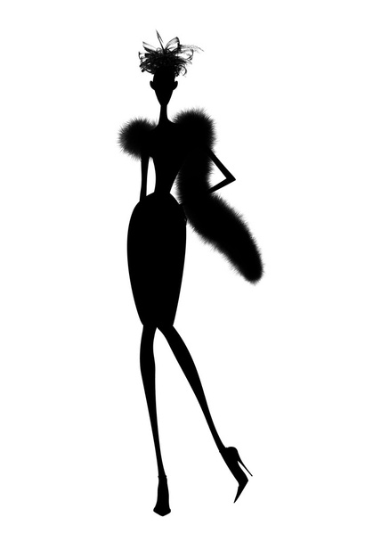 silhouet van een chique jonge vrouw - Foto, afbeelding