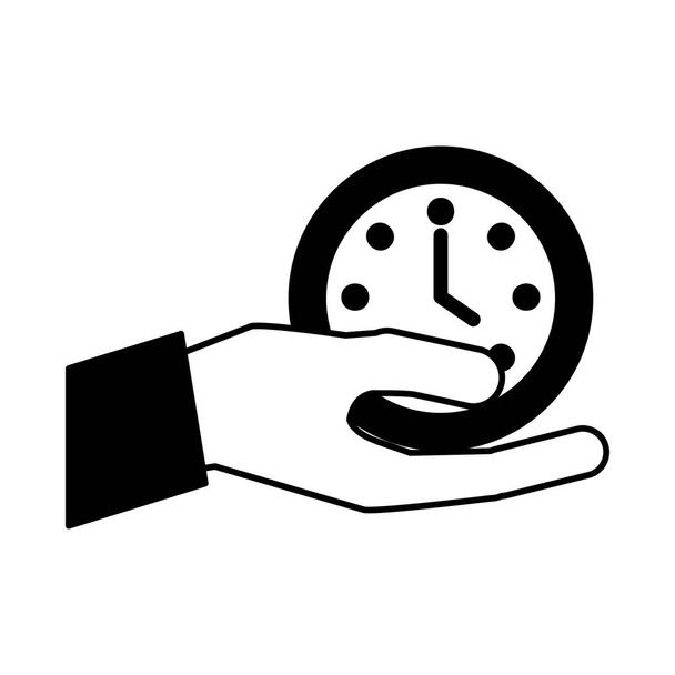hand with time clock - Vector, Image