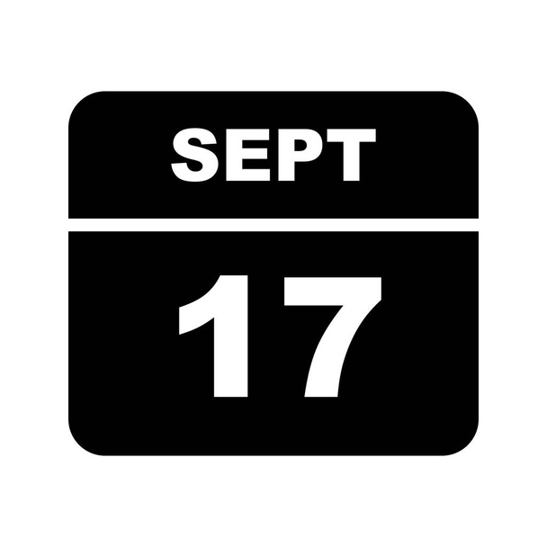September 17th Date on a Single Day Calendar - Photo, Image