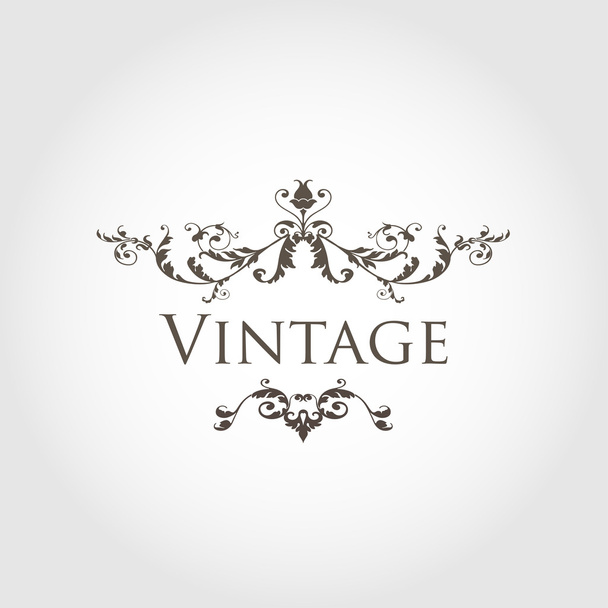 Vintage vector floral frame - Vektör, Görsel