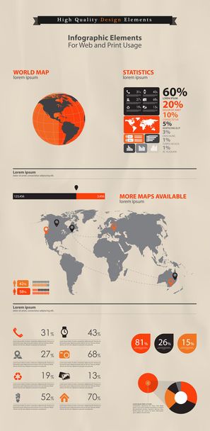 High quality business infographic elements - Vektor, kép