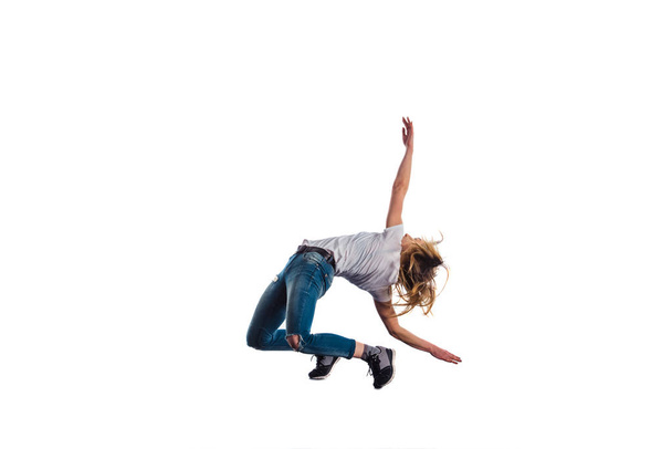 Strong woman doing aerobic - Photo, Image
